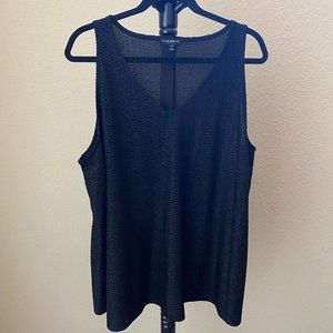 Lane Bryant, Black Velvet Textured Tank Top, Shell, Size 22